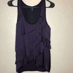 Ann Taylor Dark purple ruffle tank top